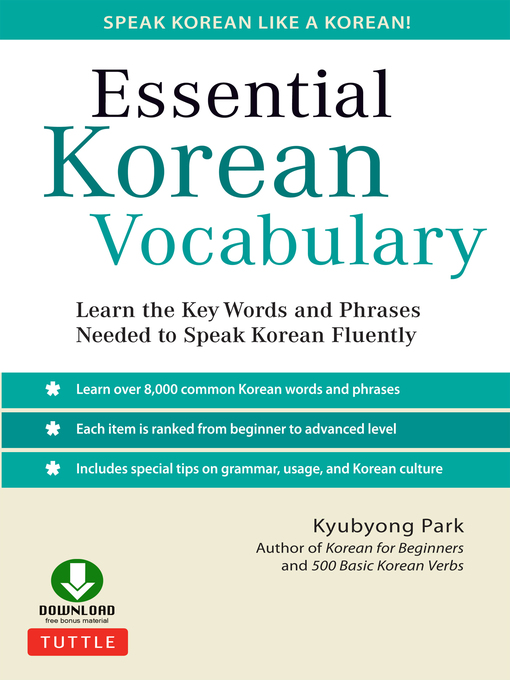 Title details for Essential Korean Vocabulary by Kyubyong Park - Wait list
